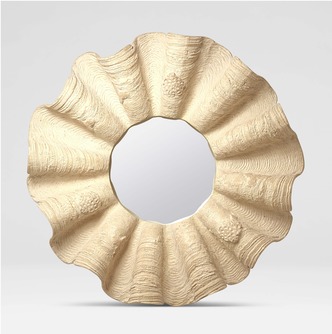 Clamshell Mirror in White or Gold 